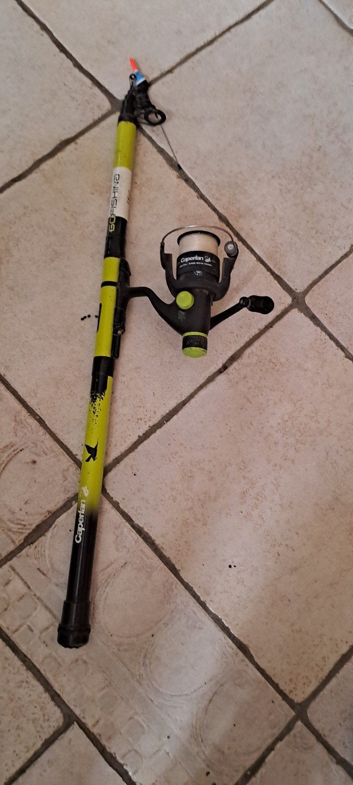 Canne à Pêche CAPERLAN complète 2m TÉLESCOPIQUE, Enlèvement, Canne à pêche complète
