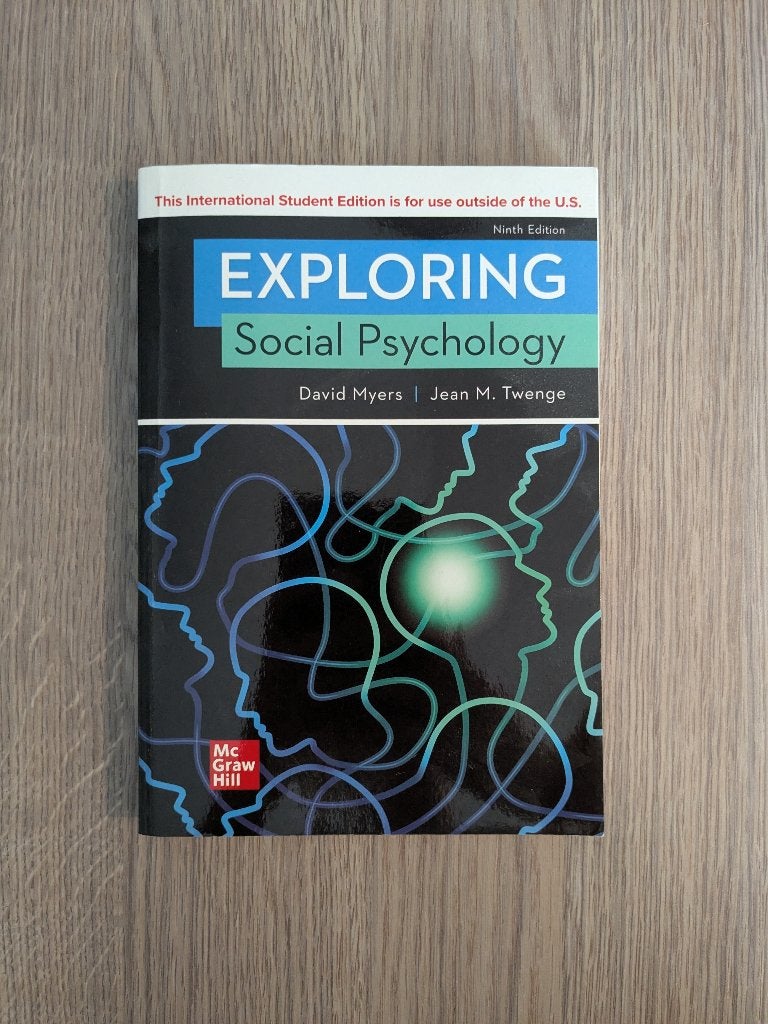 ISE Exploring Social Psychology - 9th edition - David Myers, Livres, Enlèvement ou Envoi, David Myers, Comme neuf, Psychologie sociale