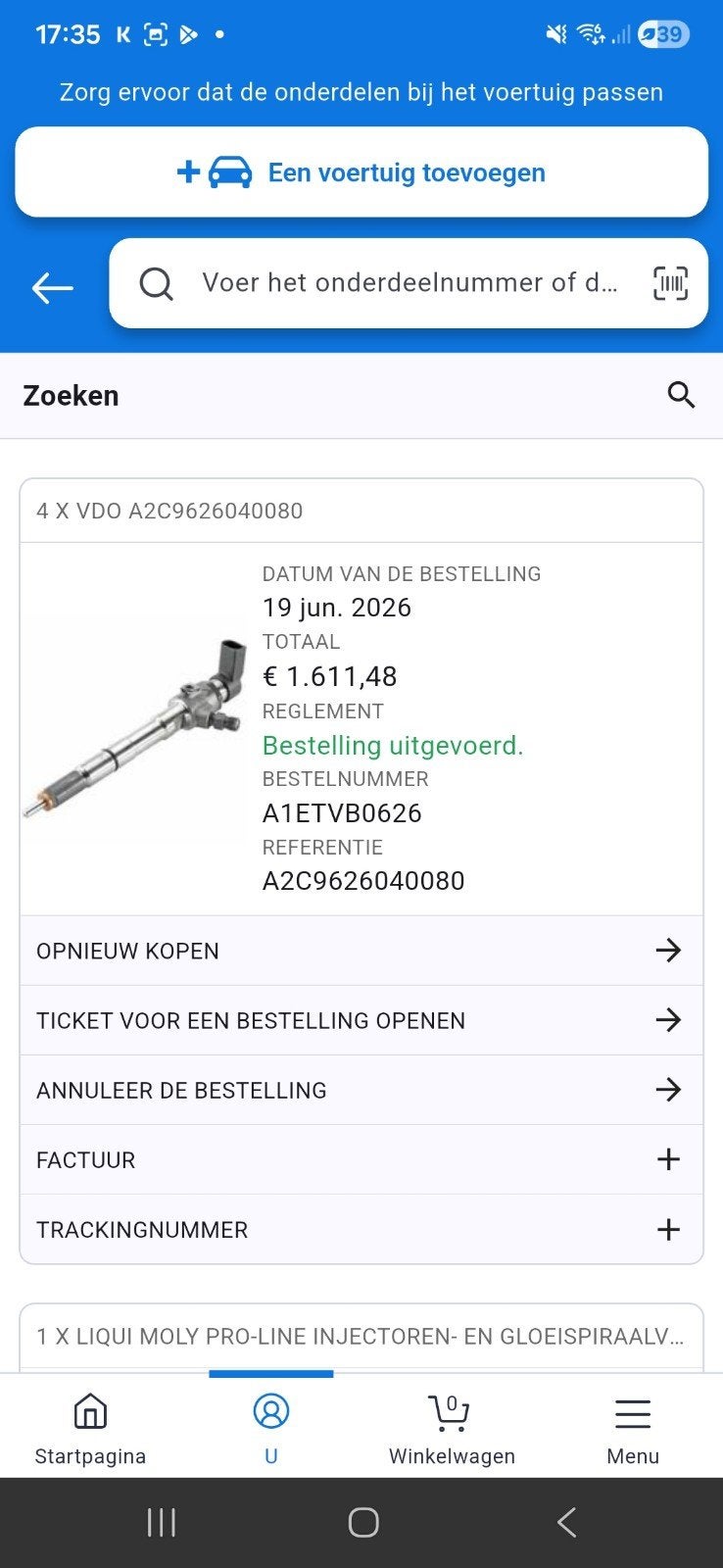 4 injectoren afkomstig golf 6 variant, Enlèvement