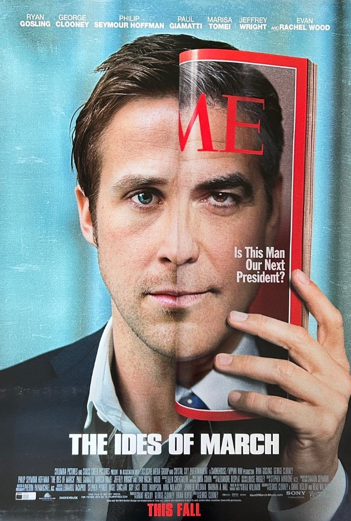 Originele filmposter The Ides of March (2011), Verzamelen, Ophalen of Verzenden, Zo goed als nieuw, Film en Tv