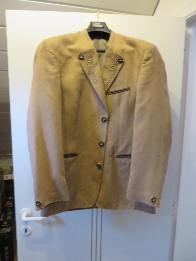 Veste de costume tyrolienne en cuir sauvage taille 48 marron, Andere, Enlèvement ou Envoi, Comme neuf, Taille 48/50 (M)