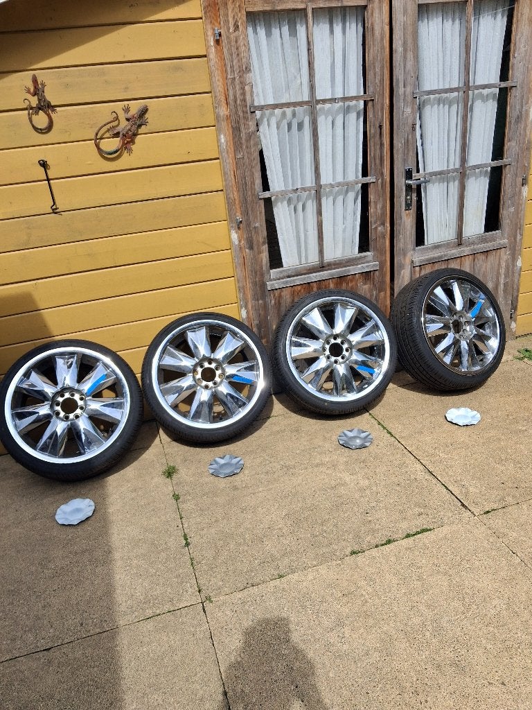 Set chrome PANTHER VELGEN 18 inch multisteek  4x100/4x114,3, Enlèvement, 18 pouces, Pneu(s)