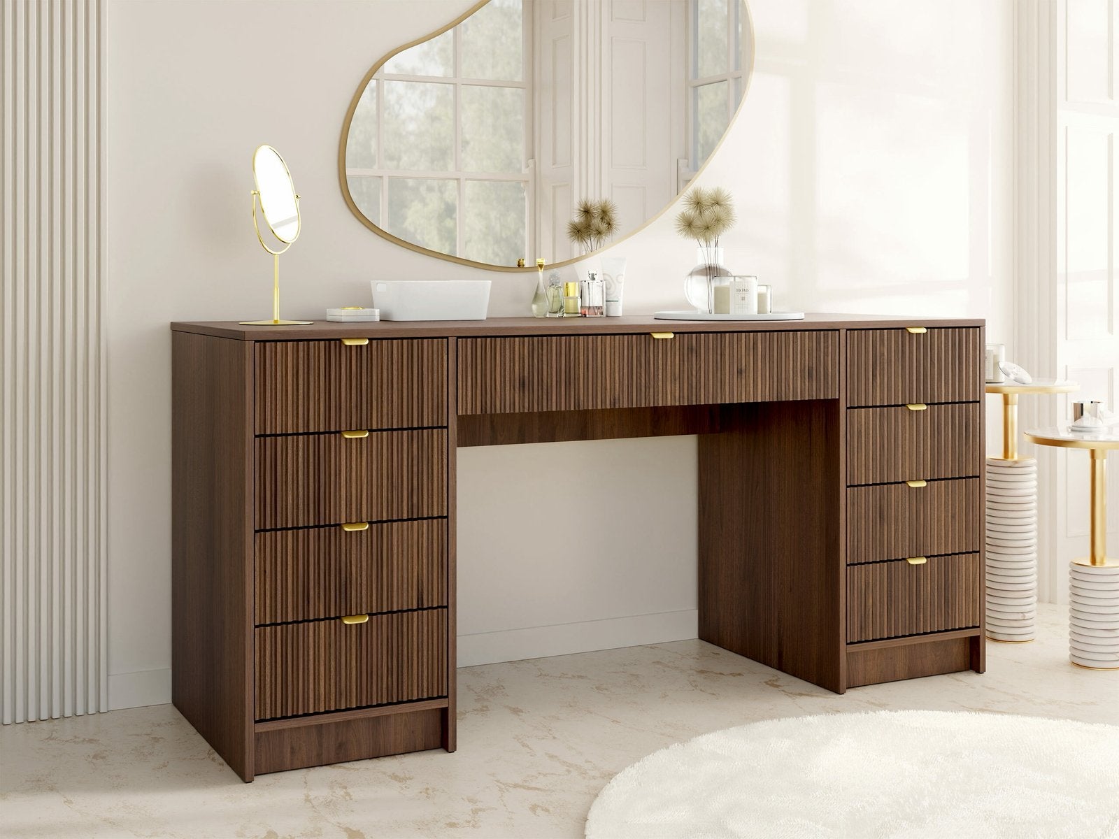 Bureau Comfivo Papilio (noyer), Neuf, 154 cm, Brun, Bois