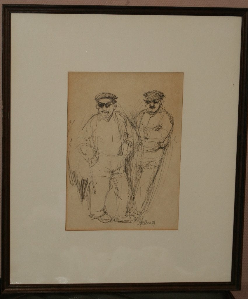 Inkt schilderij - Gesigneerd - 1979, Enlèvement ou Envoi, Signé, Papier