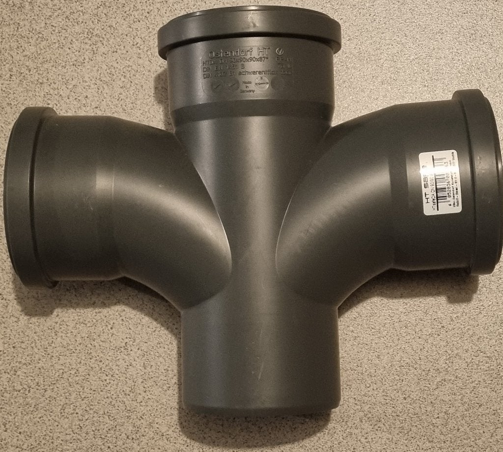 Pièce sanitaire double en T 90 mm, Bricolage & Construction, Enlèvement, Neuf, Autres types