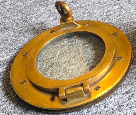 Zware Messing Patrijspoort op Standaard (2.6 kg) – Maritieme, Ophalen, Zo goed als nieuw, Overige materialen