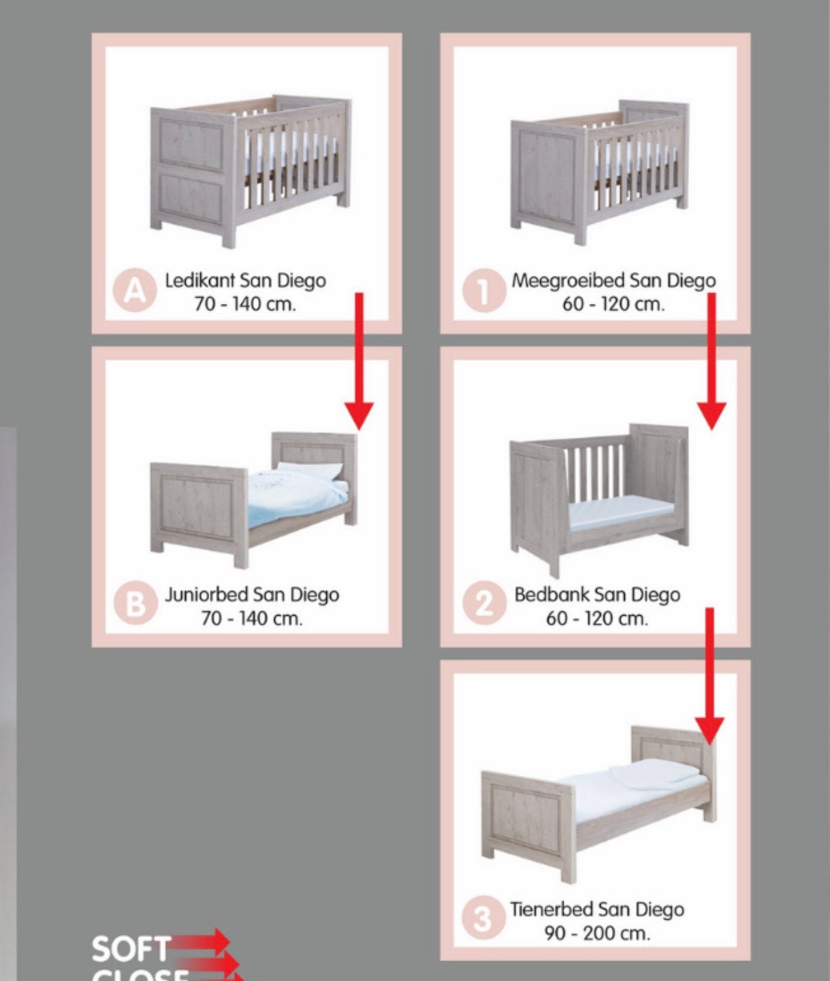 Meegroeibed, Kinderen en Baby's, Ophalen, Gebruikt, Lattenbodem