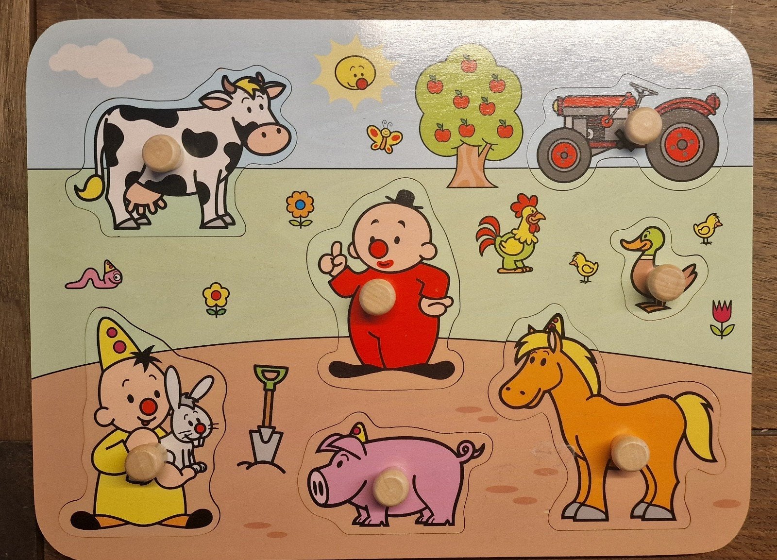 Puzzle à boutons en bois Bumba Farm, Enlèvement ou Envoi