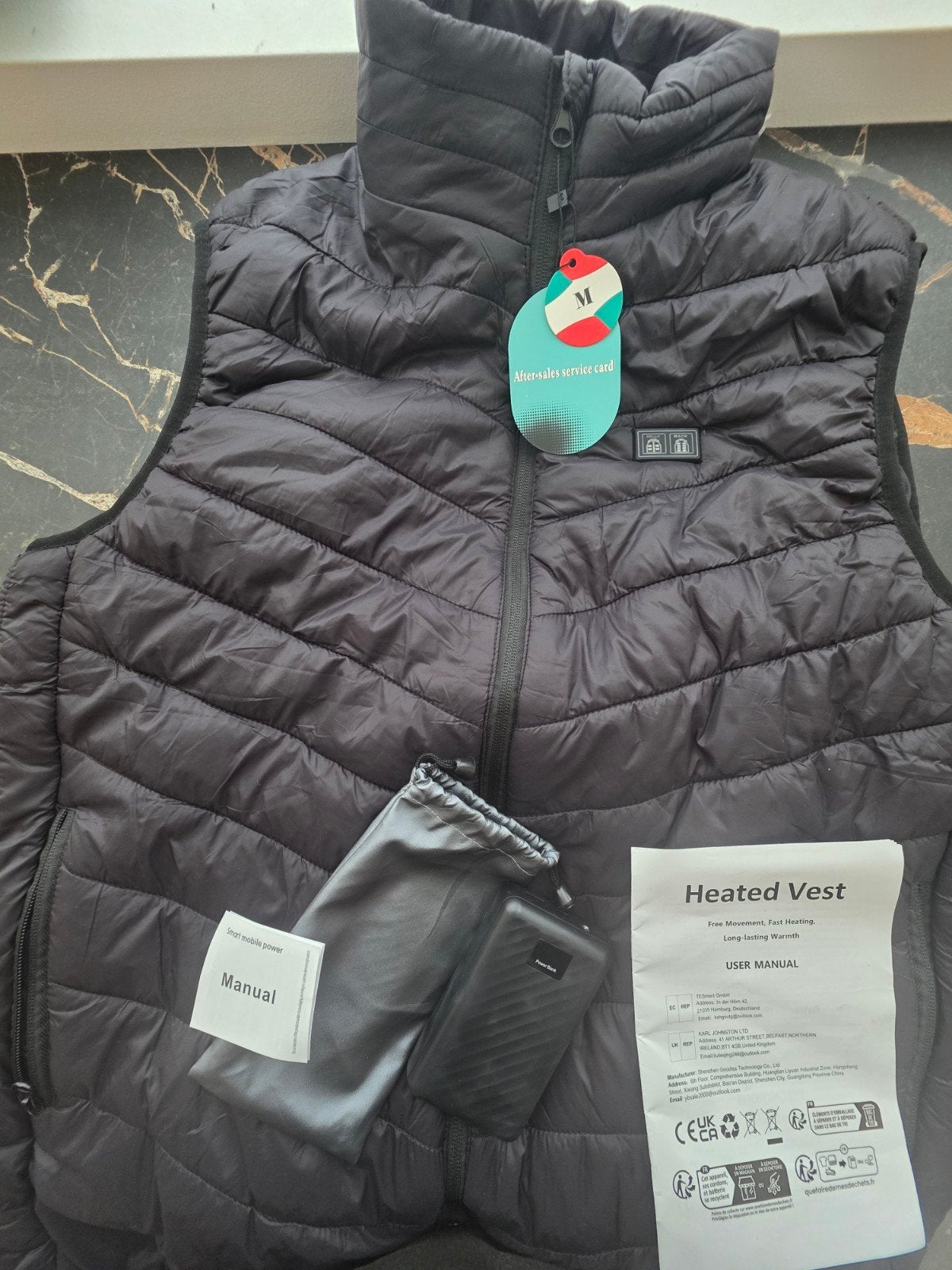 Gilet chauffant électrique « Heated Vest » (Taille : M), Enlèvement ou Envoi, Neuf, Taille 48/50 (M), Noir
