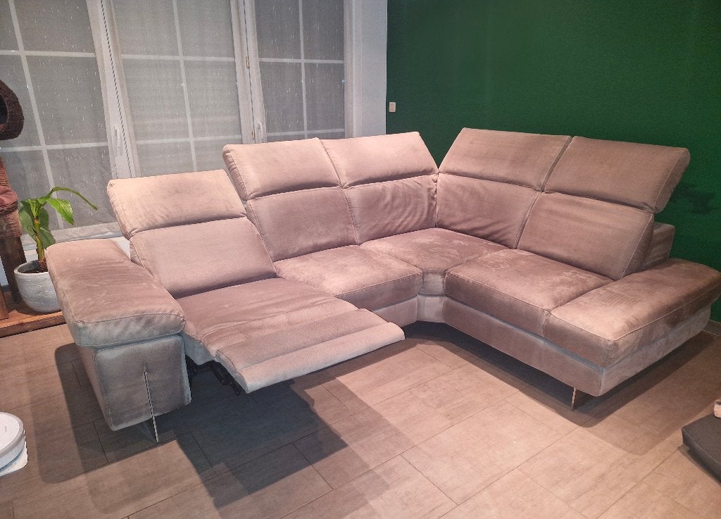 Mooie leren zetel te koop, Design leder, Banc d'angle, Quatre personnes ou plus, Enlèvement