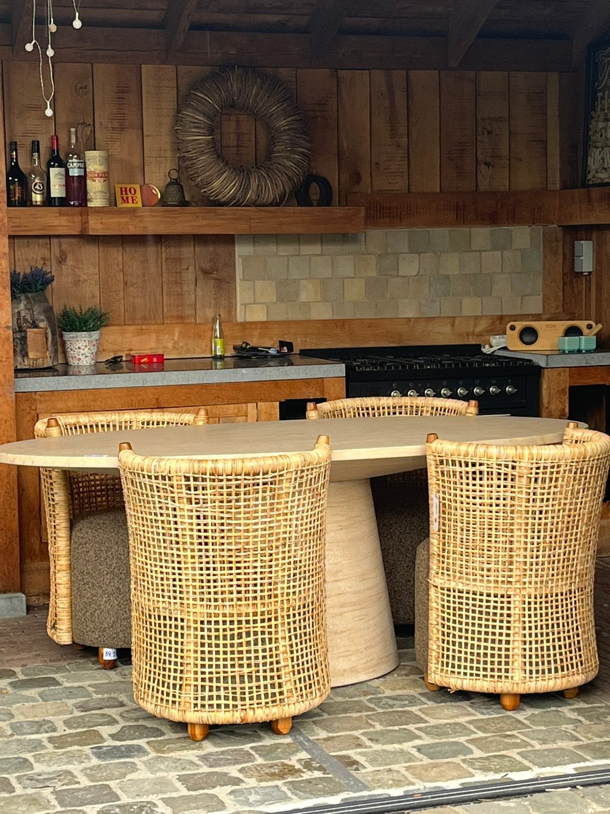 Mooie tuintafel met stoelen, Tuin en Terras, Ophalen, Zo goed als nieuw