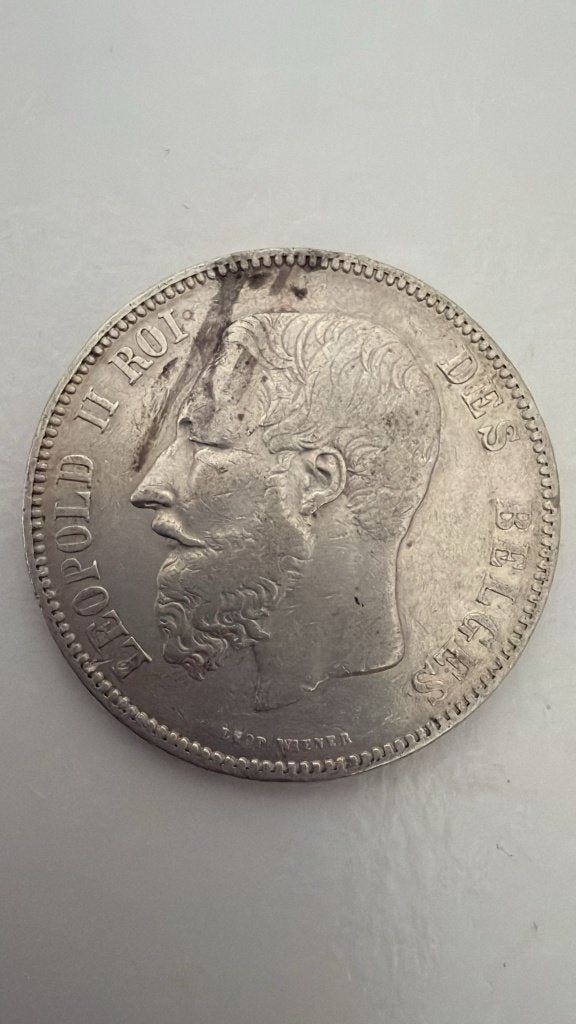 5 france 1867 F. Belgique Argente, Timbres & Monnaies, Enlèvement ou Envoi, Belgique, Monnaie en vrac, Argent