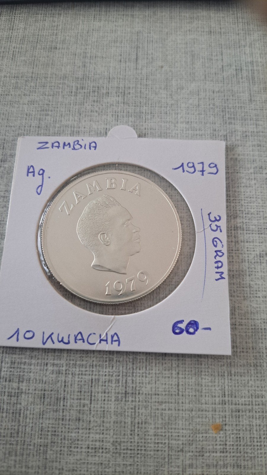 Zambie 10 kwacha 1979 AG, Timbres & Monnaies, Monnaies | Afrique, Enlèvement ou Envoi, Zambie