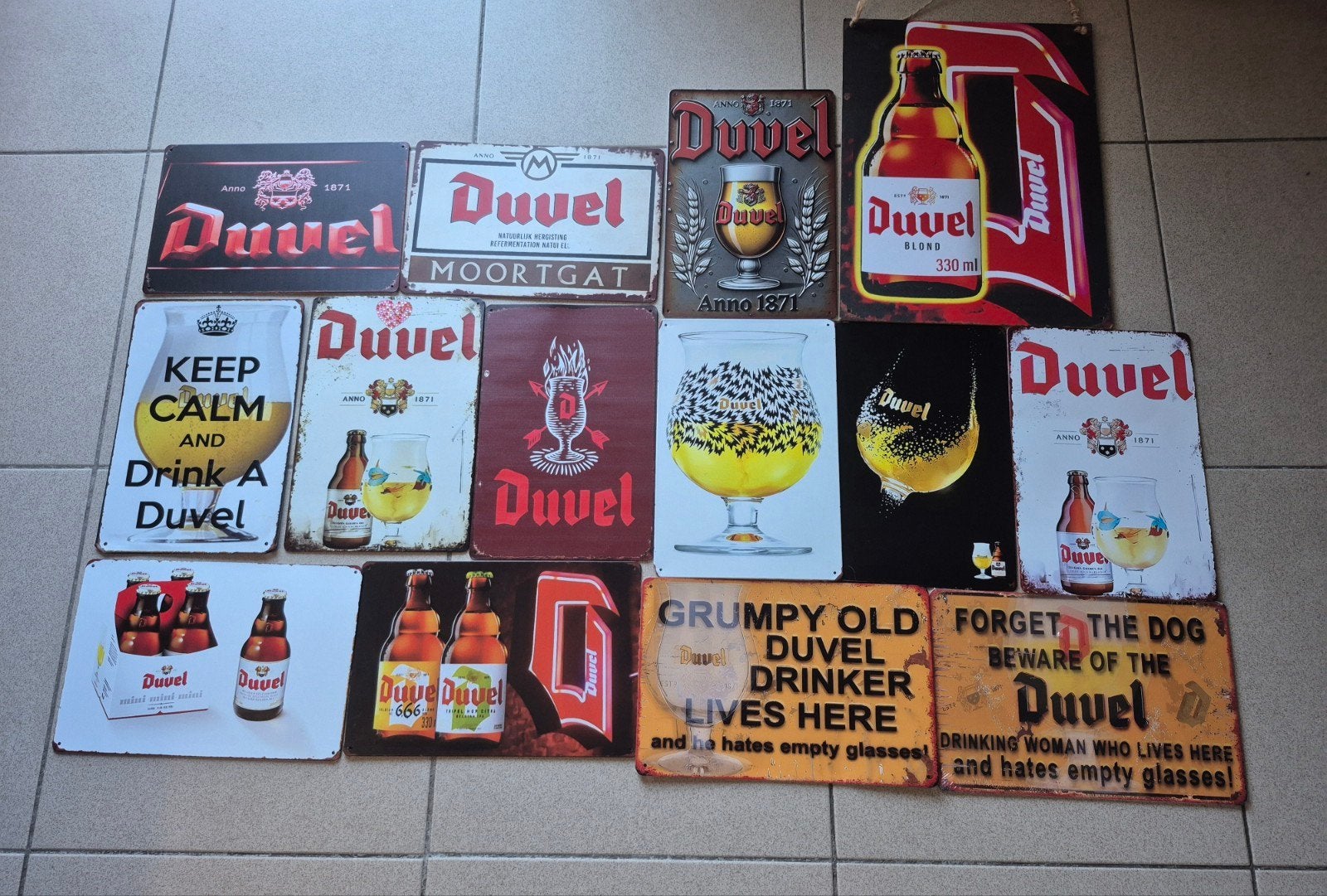 Duvel metalen reclame bordjes., Verzamelen, Ophalen, Zo goed als nieuw