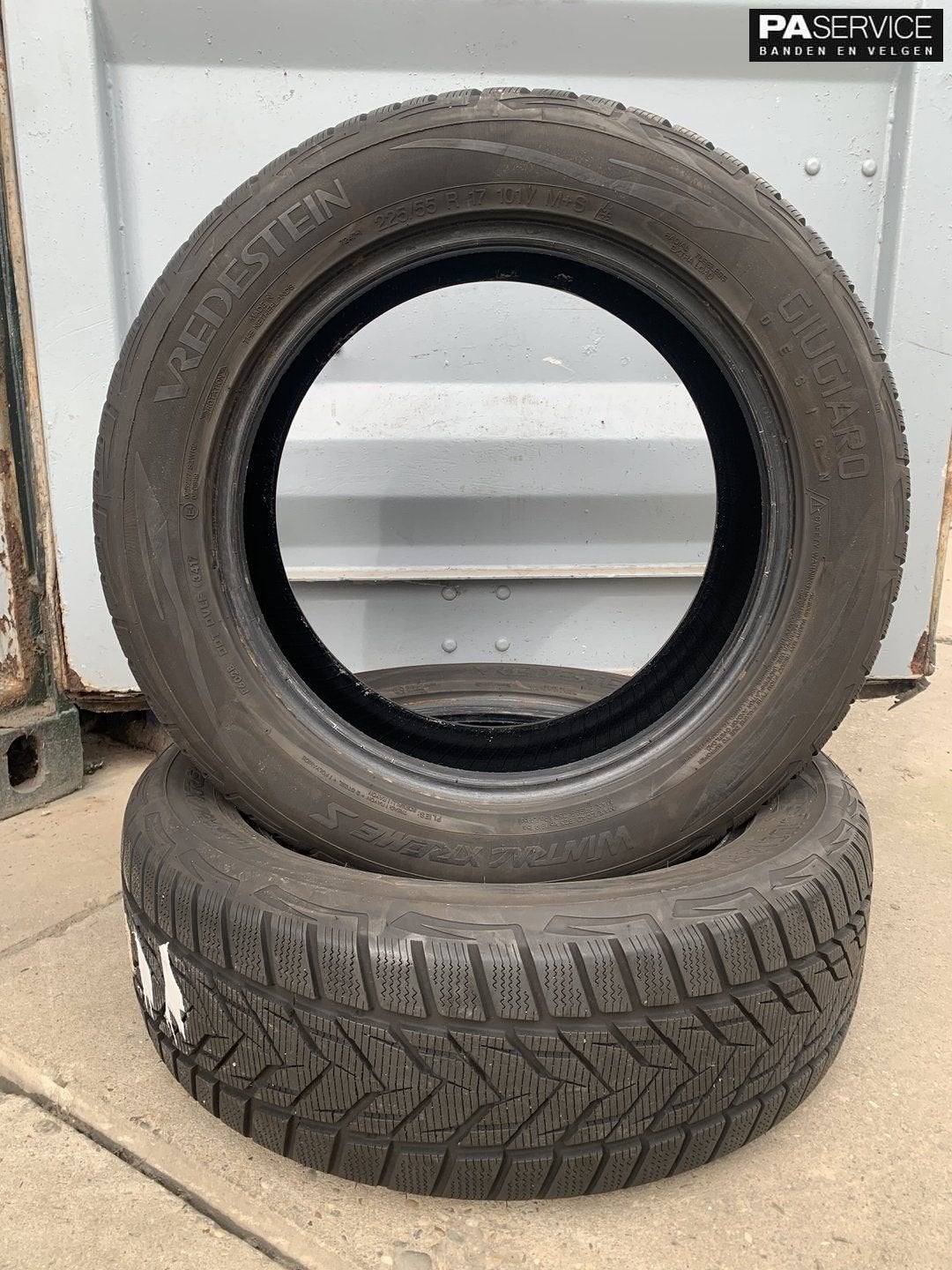 2x Vredestein Wintrac 225 55 17 winterbanden met 7.9 mm, Auto-onderdelen, Gebruikt, -, -, Banden en Velgen