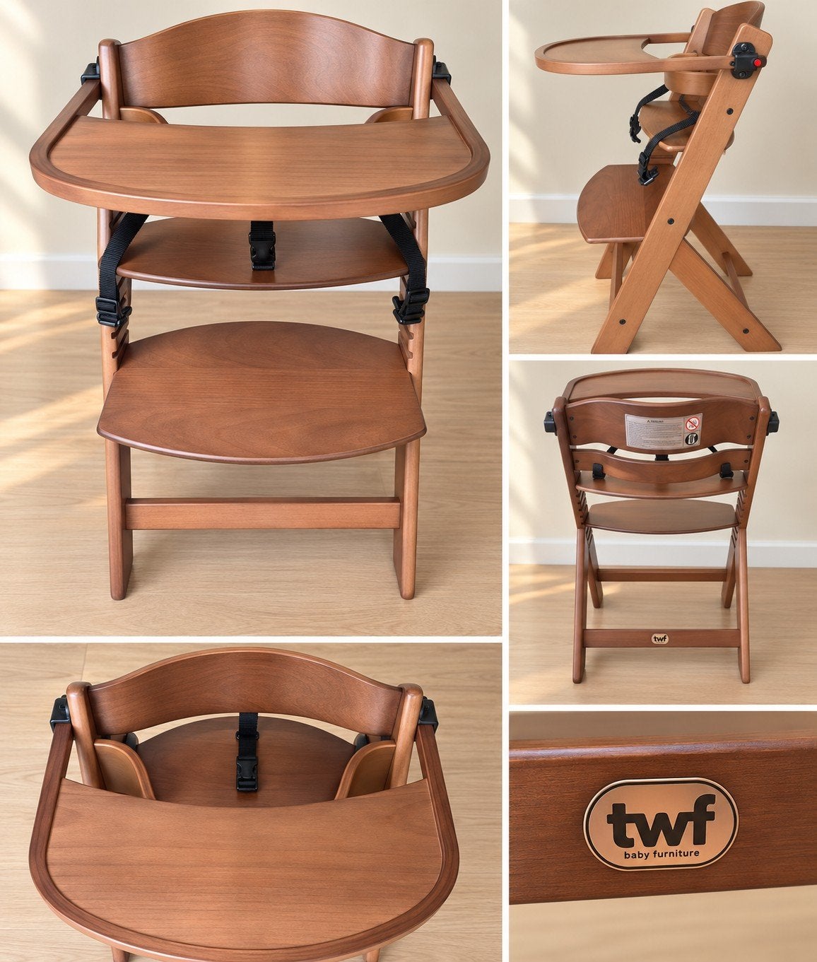 Chaise pour bébé TWF Trip Trap — bois brun, Enlèvement
