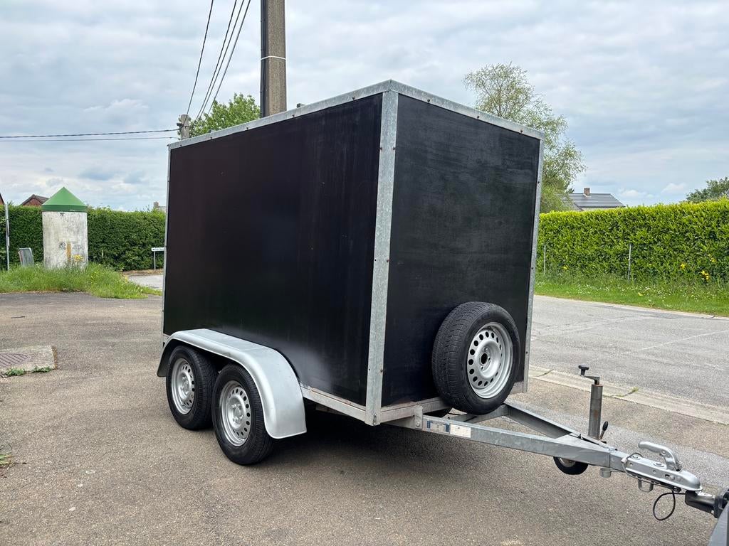 Remorque fermee fourgon double essieux Aanhangwagen gesloten, Autos : Divers, Remorques, Comme neuf, Enlèvement