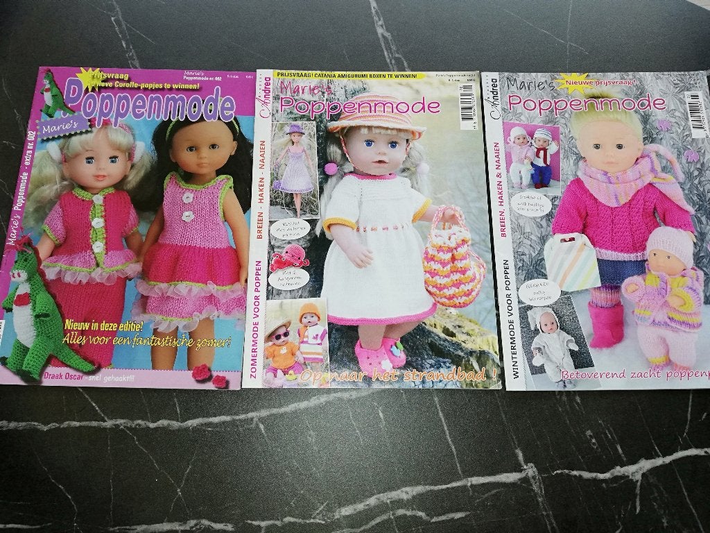 3 tijdschriften poppenmode, Ophalen of Verzenden, Zo goed als nieuw, Overige typen