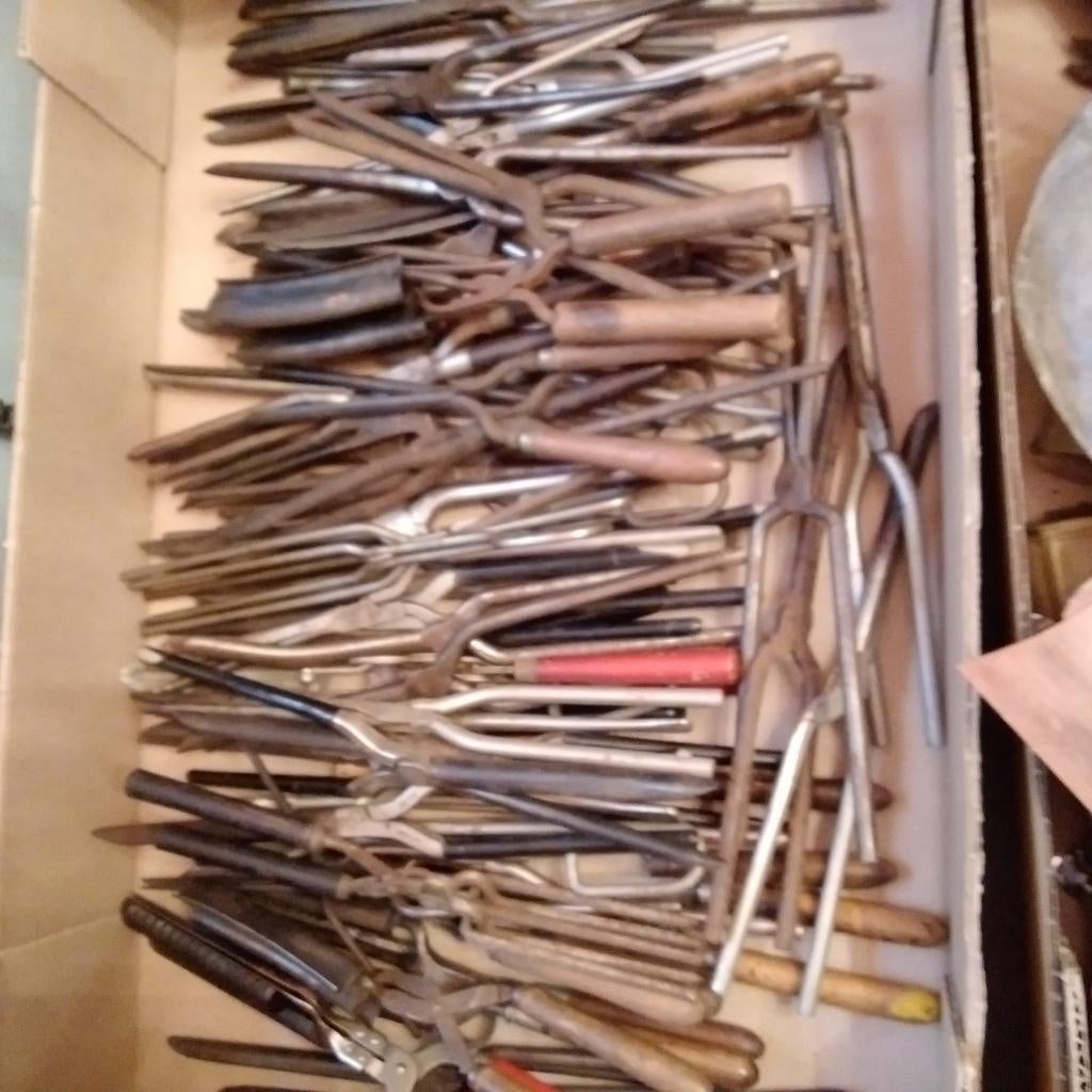 Allerlei antieke haar instrumenten, krultangen enz.., Antiek en Kunst, Ophalen