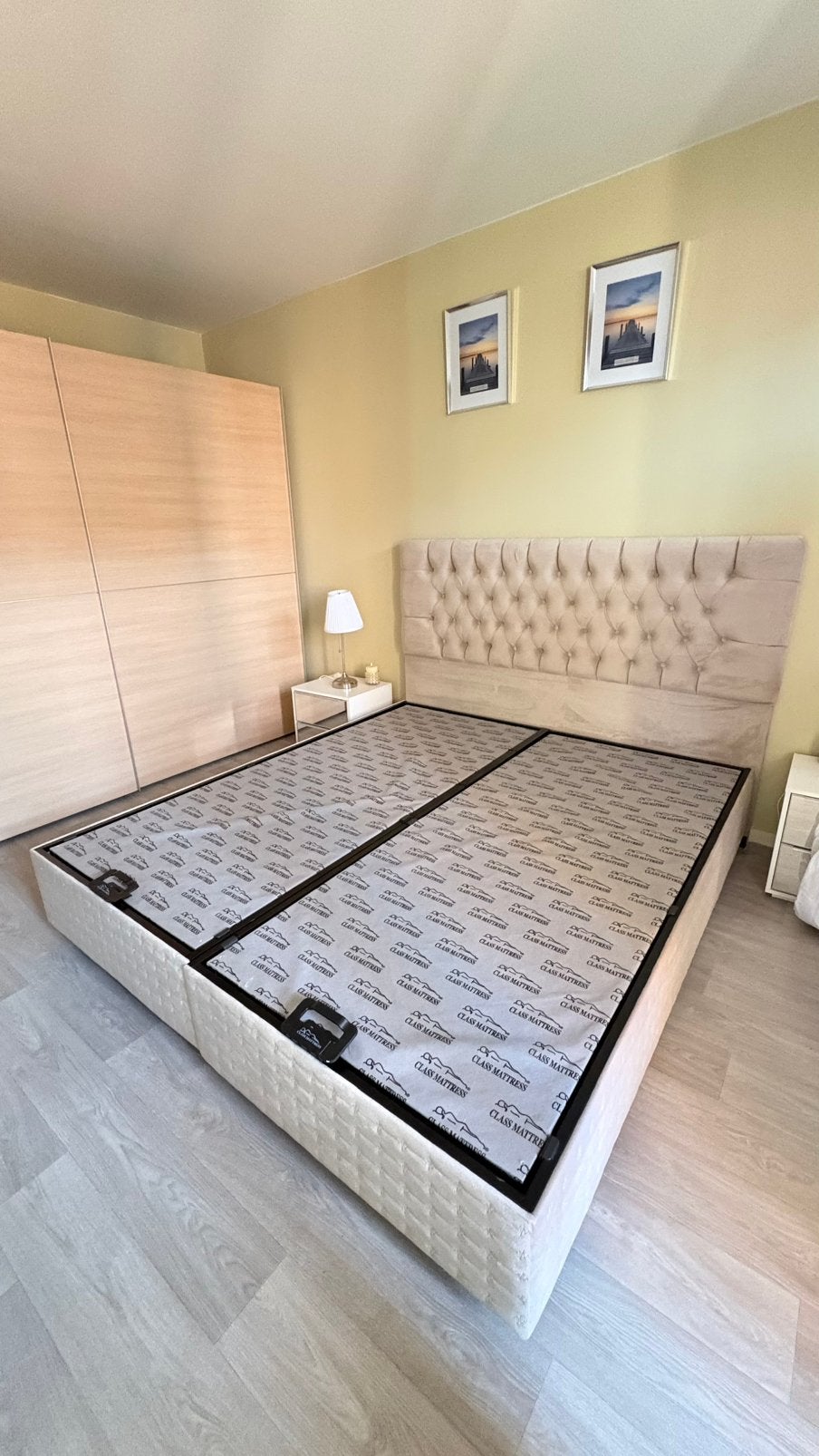 2 persoons bed, Comme neuf, Enlèvement, Sommier, 180 cm