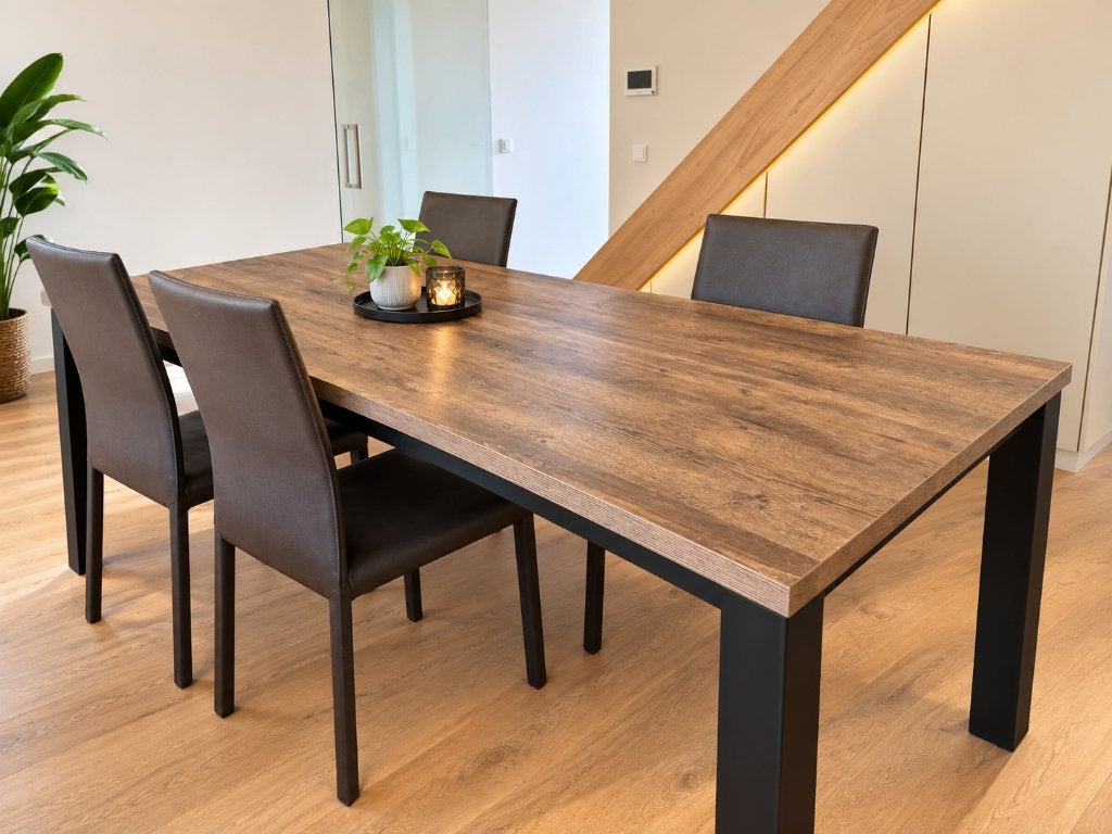 Eetkamertafel – 220 x 100 cm, Huis en Inrichting, Ophalen, 100 tot 150 cm, Zo goed als nieuw, Vijf personen of meer