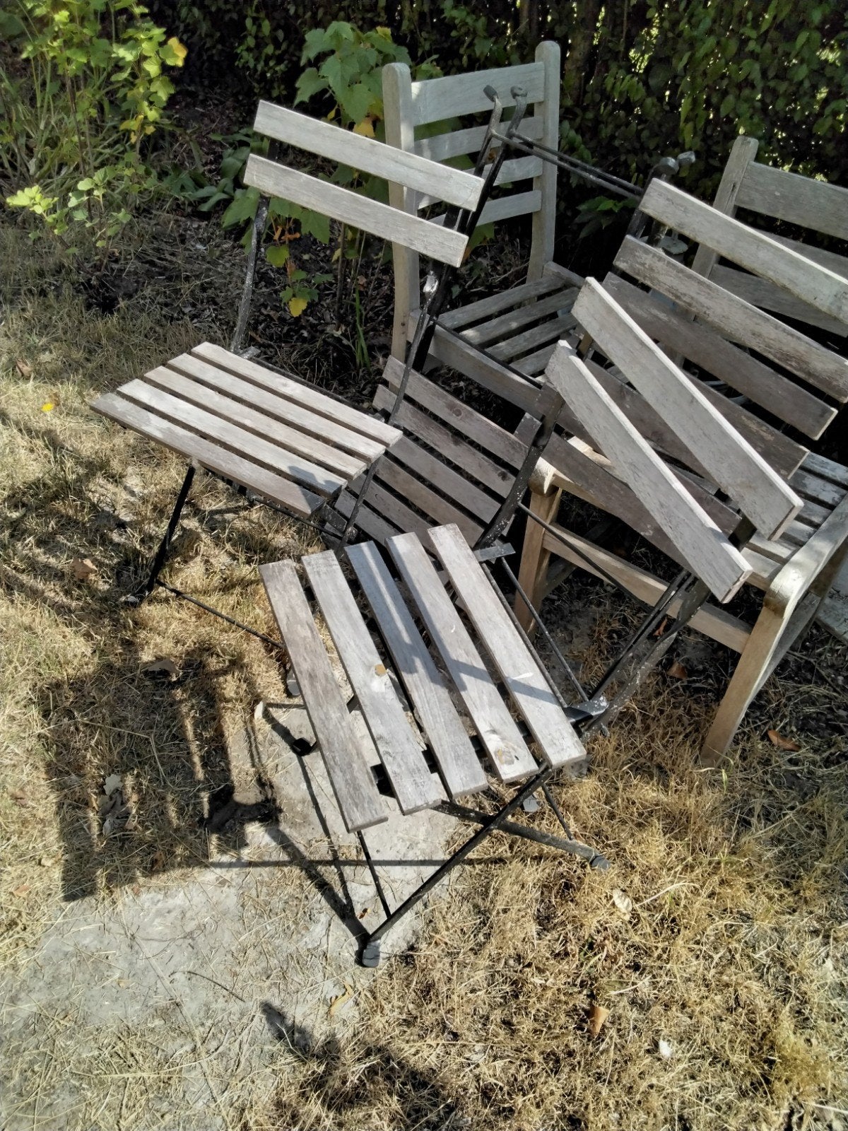 Vouwstoeltjes hout / ijzer, Enlèvement, Bois