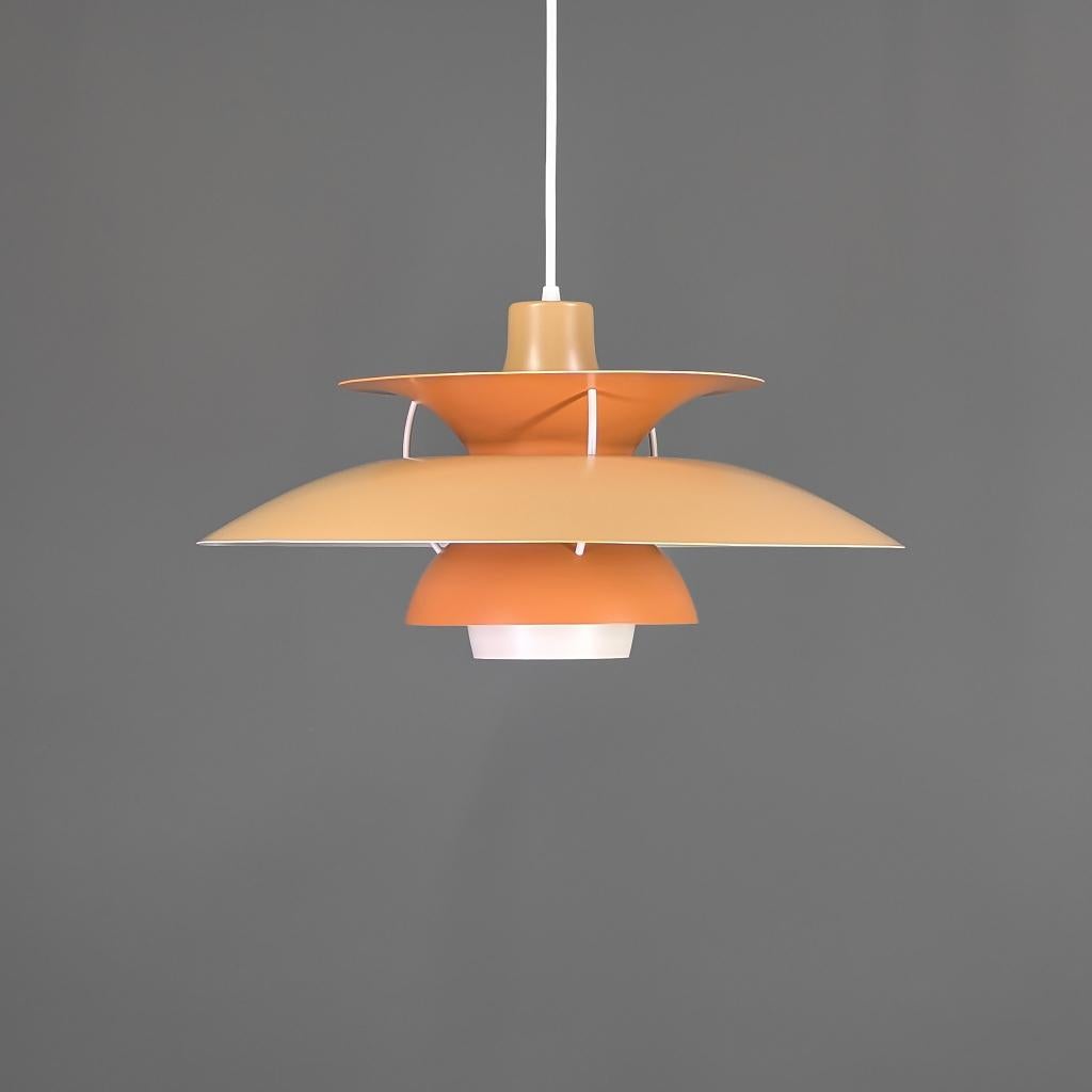 Louis Poulsen PH 5 bruin/oranje – Deense designlamp, Mid century, Verzenden, Zo goed als nieuw, 75 cm of meer