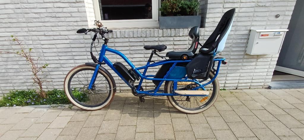 Longtail blauw, Fietsen en Brommers, Fietsen | Bakfietsen, Gebruikt, Elektrisch, 2 kinderen, Ophalen