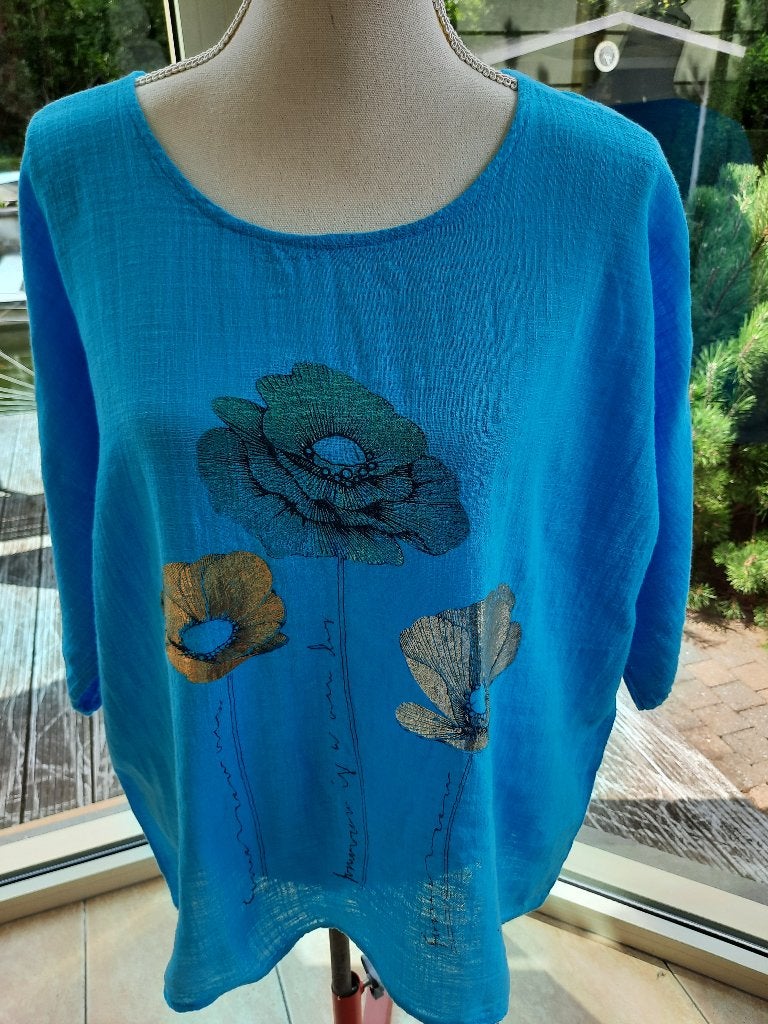 Mooie top MADE IN ITALY - L/XL, Kleding | Dames, Topjes, Zo goed als nieuw, Maat 42/44 (L), Overige kleuren, Korte mouw, Verzenden
