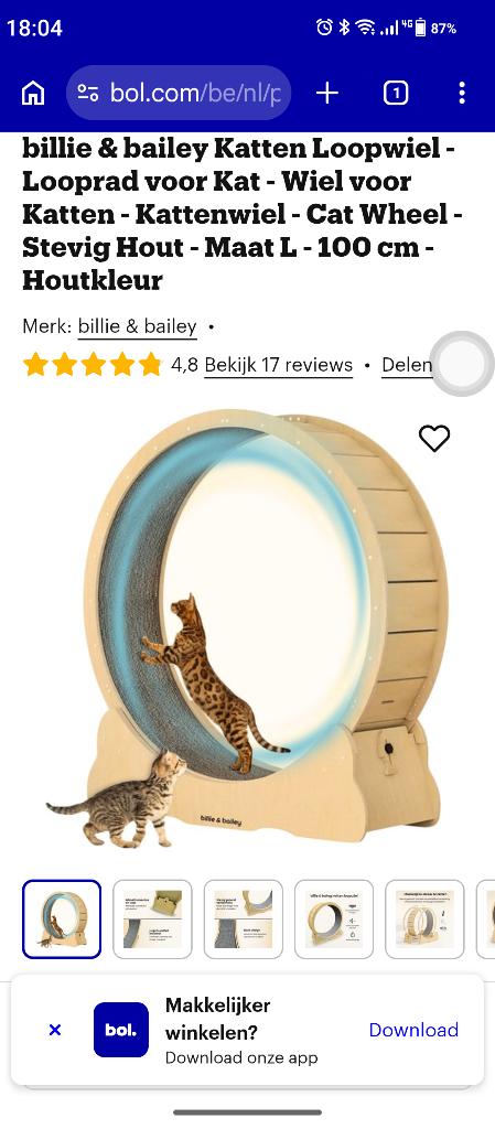Katten loopwiel, Animaux & Accessoires, Jouets pour chats, Enlèvement, Neuf, Autres jouets
