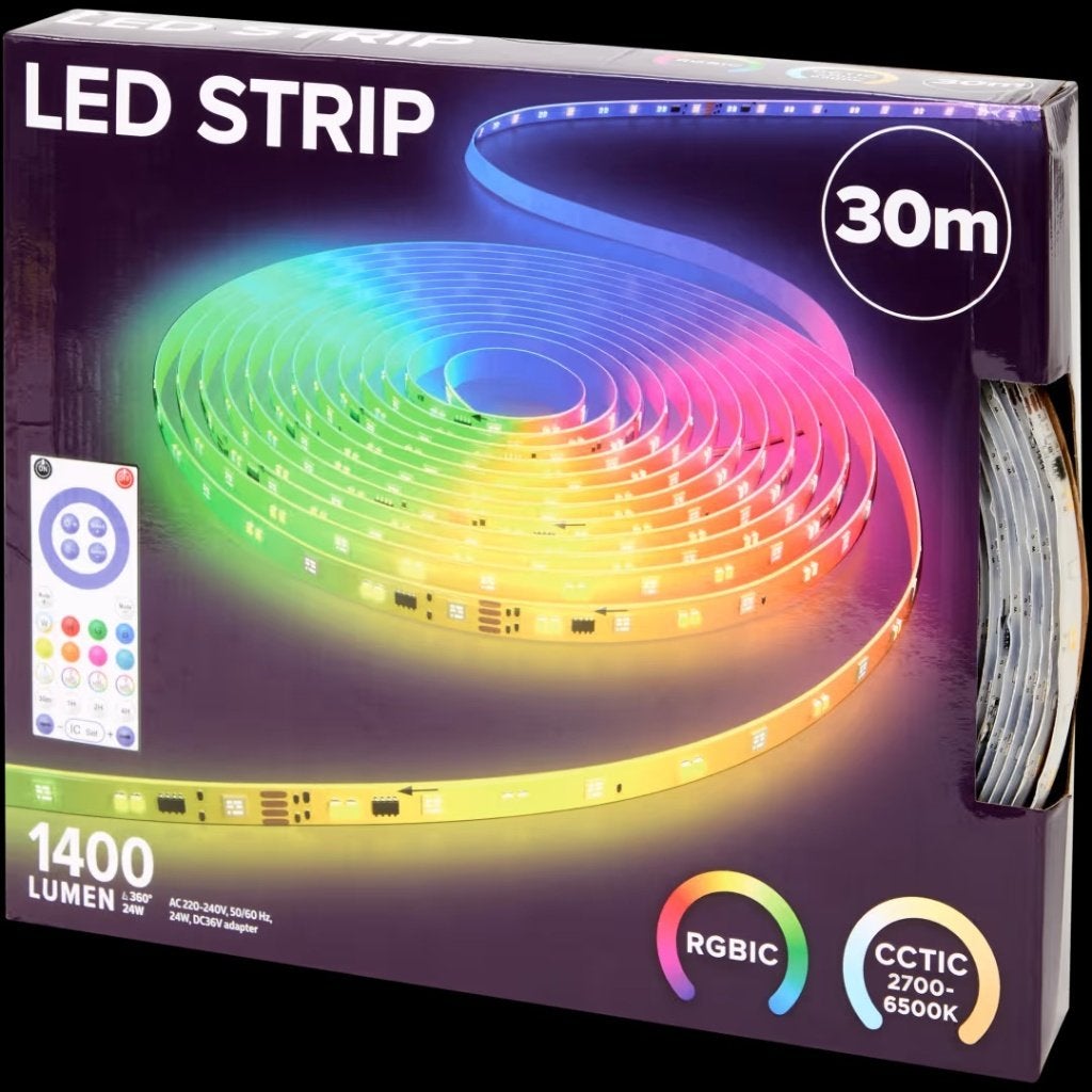 Ruban LED Eurodomest 30 m | 1 400 lumens, Enlèvement, Neuf, Ampoule LED