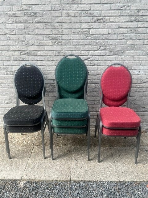 Stoelen stapelbaar 7 stuks, Huis en Inrichting, Stoelen, Ophalen, Gebruikt, Overige kleuren, Metaal