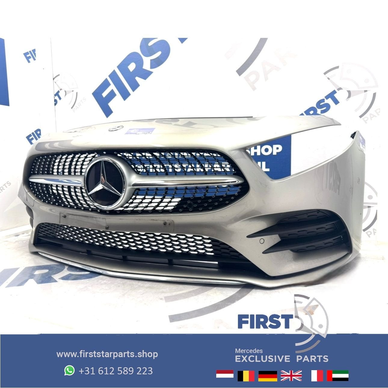 W177 BUMPER AMG LINE VOORBUMPER A KLASSE 2022 35 ZWART WIT G, Gebruikt, -, Voor, Ophalen of Verzenden