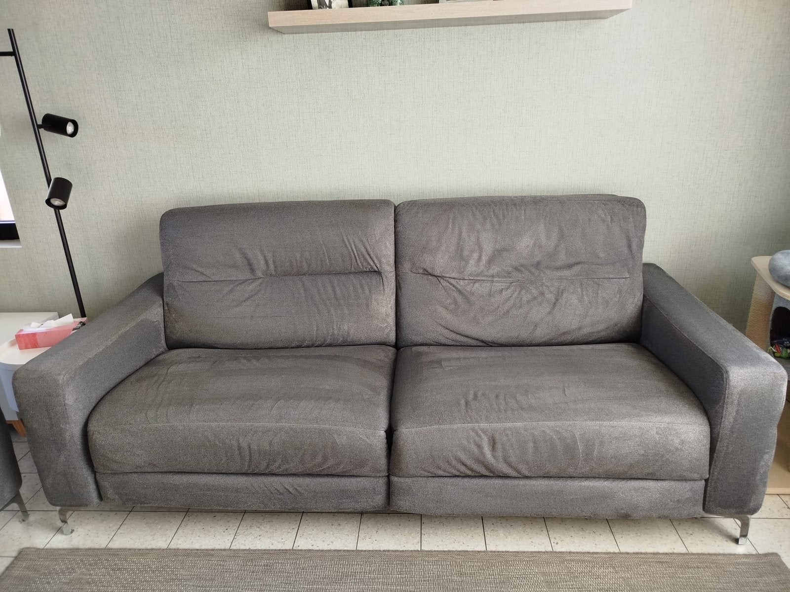 Salon Natuzzi 3zit+2zit (2 elektrische relaxen), 75 à 100 cm, Banc droit, Comme neuf, Enlèvement