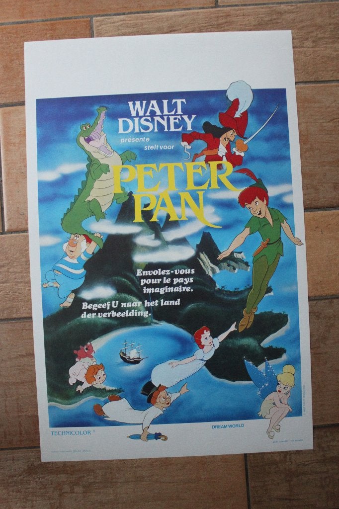 filmaffiche Walt Disney Peter Pan filmposter, Verzamelen, Rechthoekig Staand, Ophalen of Verzenden, Zo goed als nieuw, A1 t/m A3