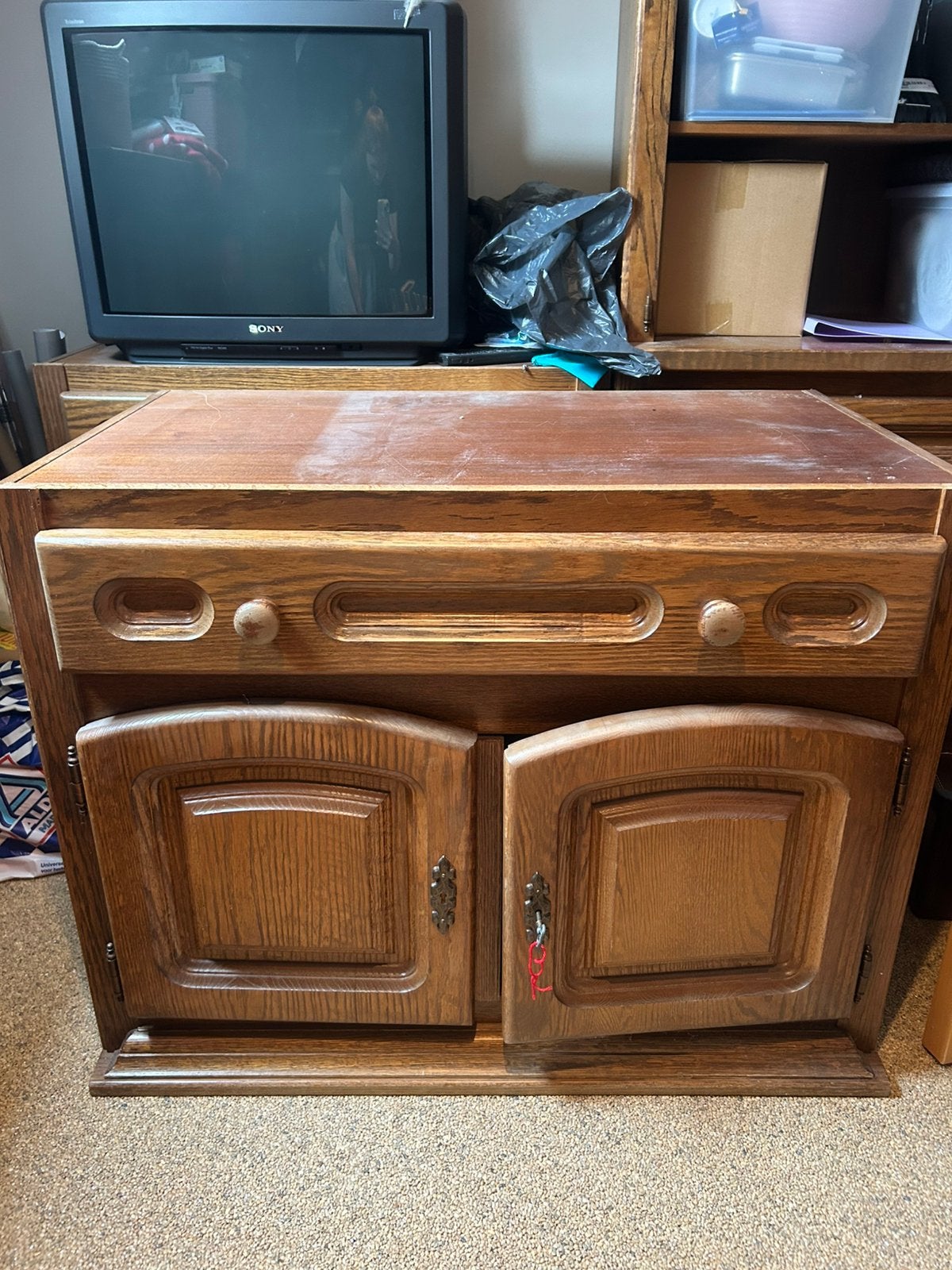 3 massieve eikenhouten kasten, Huis en Inrichting, Ophalen, Gebruikt