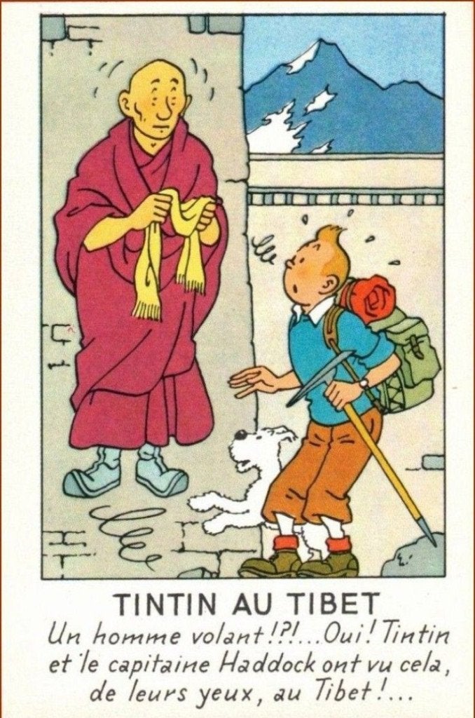 Tintin. Hergé. Chromo  - Tintin au Tibet, Collections, Enlèvement, Tintin