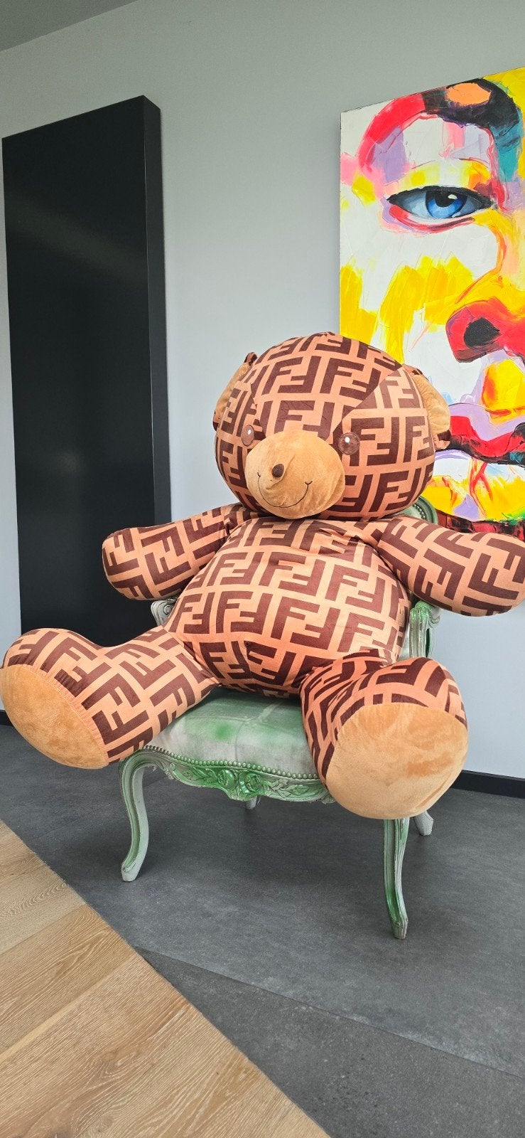 Grote teddybeer XXL — Couture Monogram Style, Ophalen, Nieuw