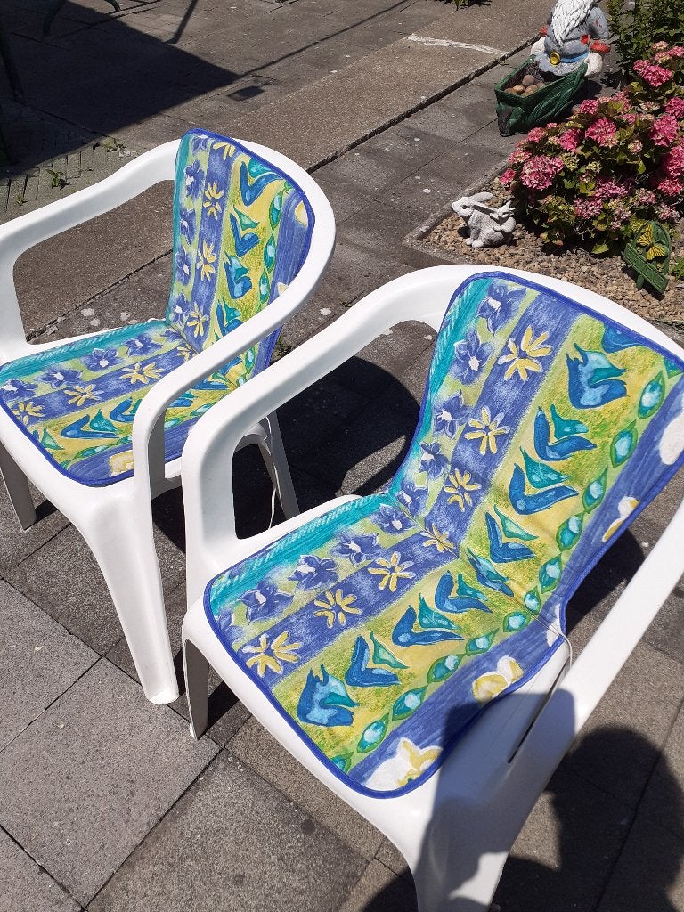 Coussins de chaises de jardin (Lot de 4), Enlèvement, Comme neuf, Autres matériaux, Pliant