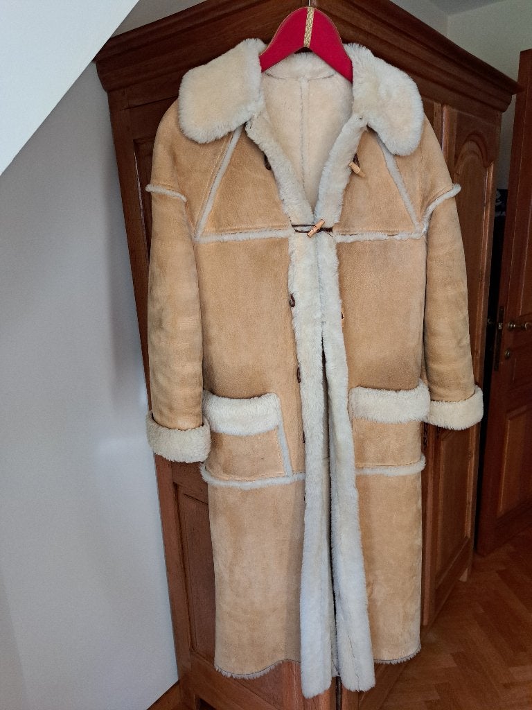 Beige mantel in daim, Kleding | Dames, Ophalen, Maat 38/40 (M), Beige