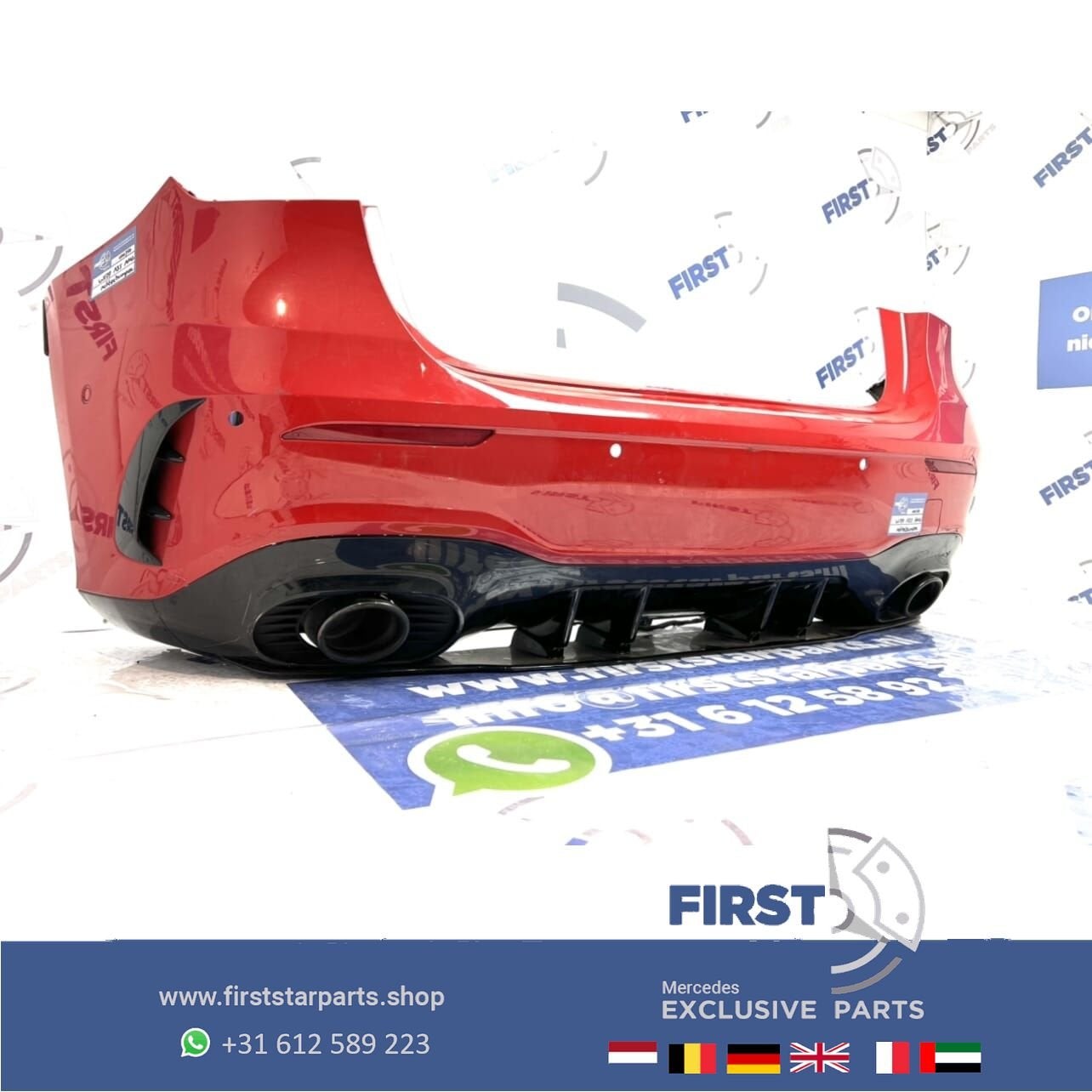 W177 A KLASSE A35 AERO AMG ACHTERBUMPER ROOD COMPLEET origin, Gebruikt, -, Ophalen of Verzenden, Achter