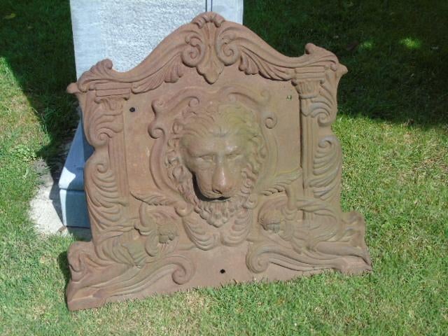 face de fontaine tête de lion anges en fonte ., Jardin & Terrasse, Pièces d'eau & Fontaines, Enlèvement, Comme neuf, Fonte, Fontaine