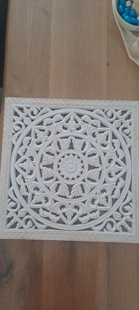 6 Boho wandtegels mandala, Huis en Inrichting, Ophalen, 40 cm, Boho, Hout