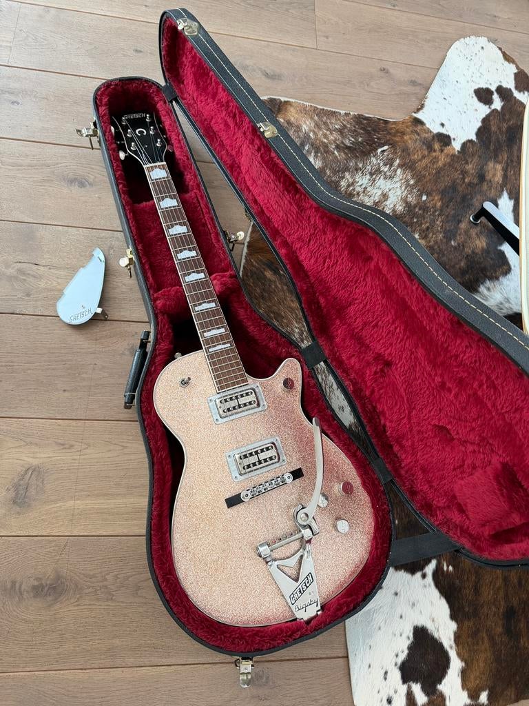 Getsch 6129 Champagne Sparkle Jet Japan, Muziek en Instrumenten, Snaarinstrumenten | Gitaren | Elektrisch, Gebruikt, Semi-solid body