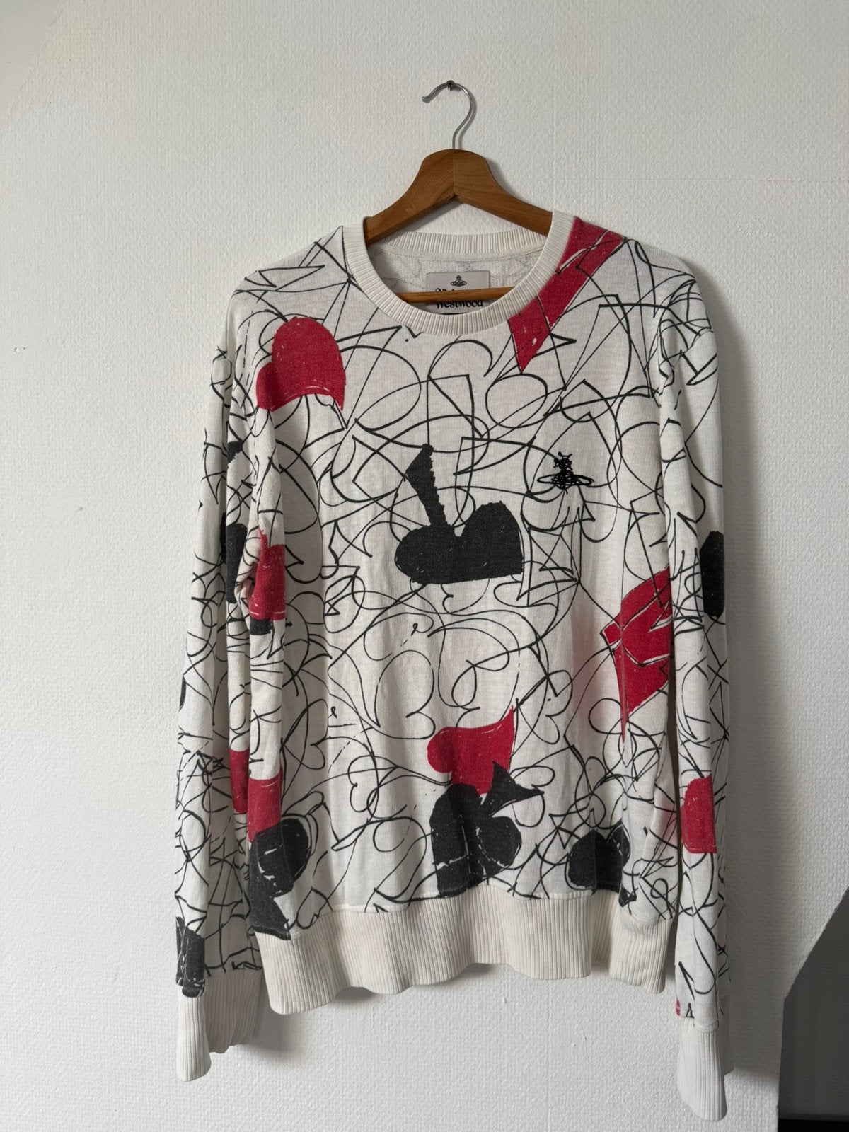 Vivienne Westwood S/S 2018 ‘Playing Cards’ Crewneck, Enlèvement ou Envoi, Comme neuf, Taille 38/40 (M), Blanc