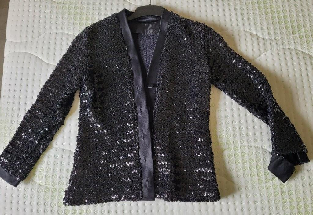 Zwart jasje met pailletten, Kleding | Dames, Overige Dameskleding, Ophalen, Gedragen