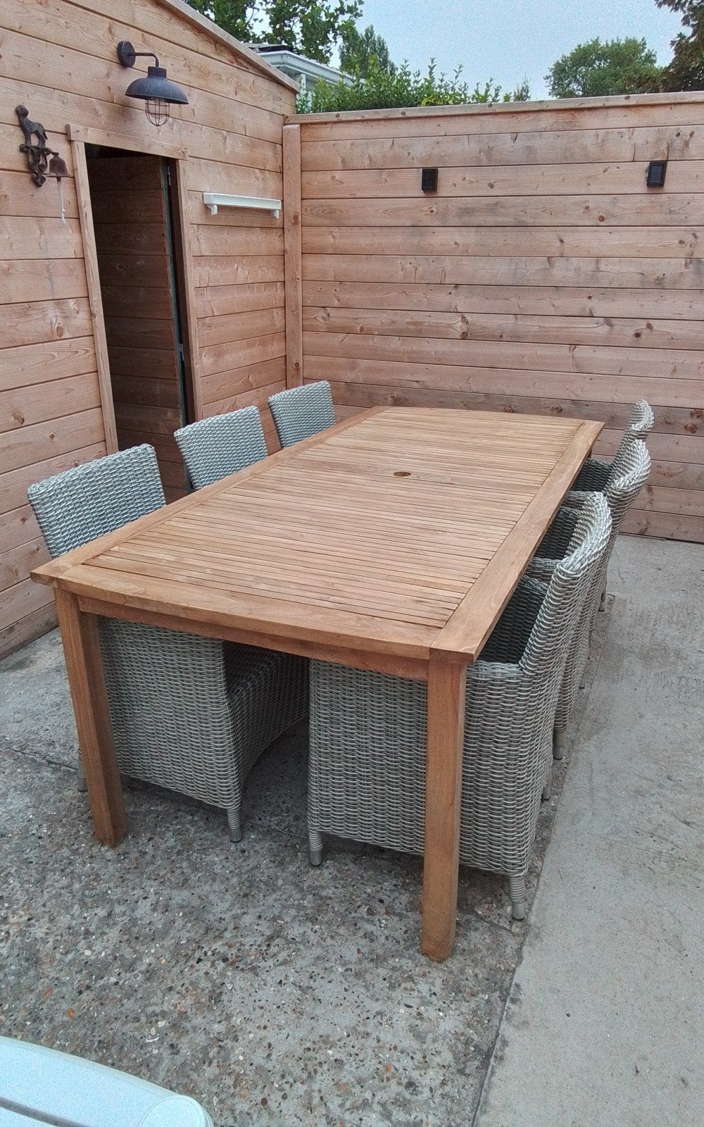 Tuintafel in teak met stoelen, Ophalen, Eettafel, 6 zitplaatsen, Teakhout