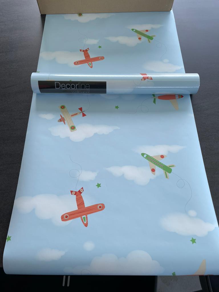 Behangpapier jongen ~7,5m2, Ophalen, Minder dan 10 m², Blauw, Kinderkamer jongen