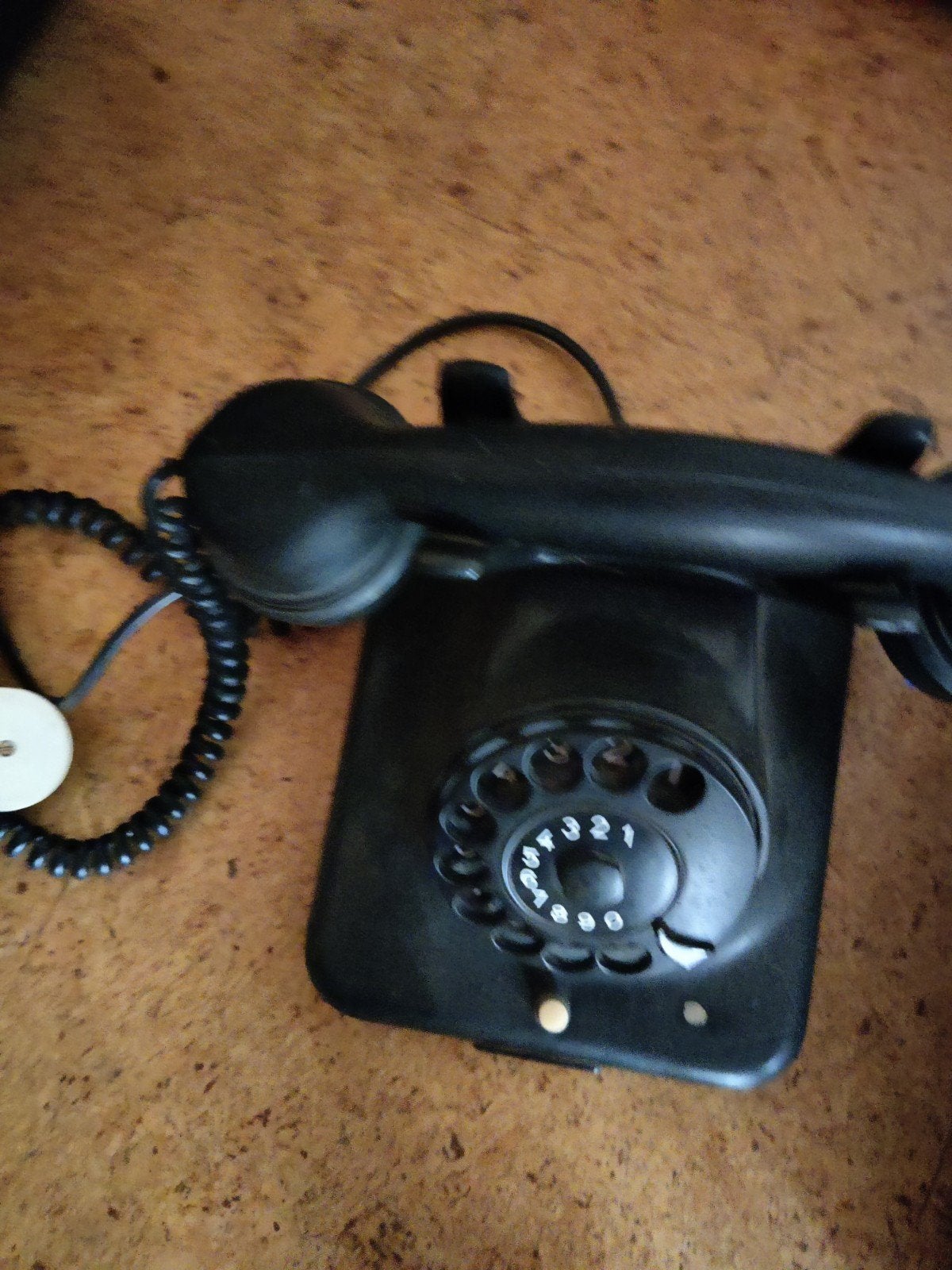 vintage zwarte draaischijftelefoon, Telecommunicatie, Ophalen, Bakeliet