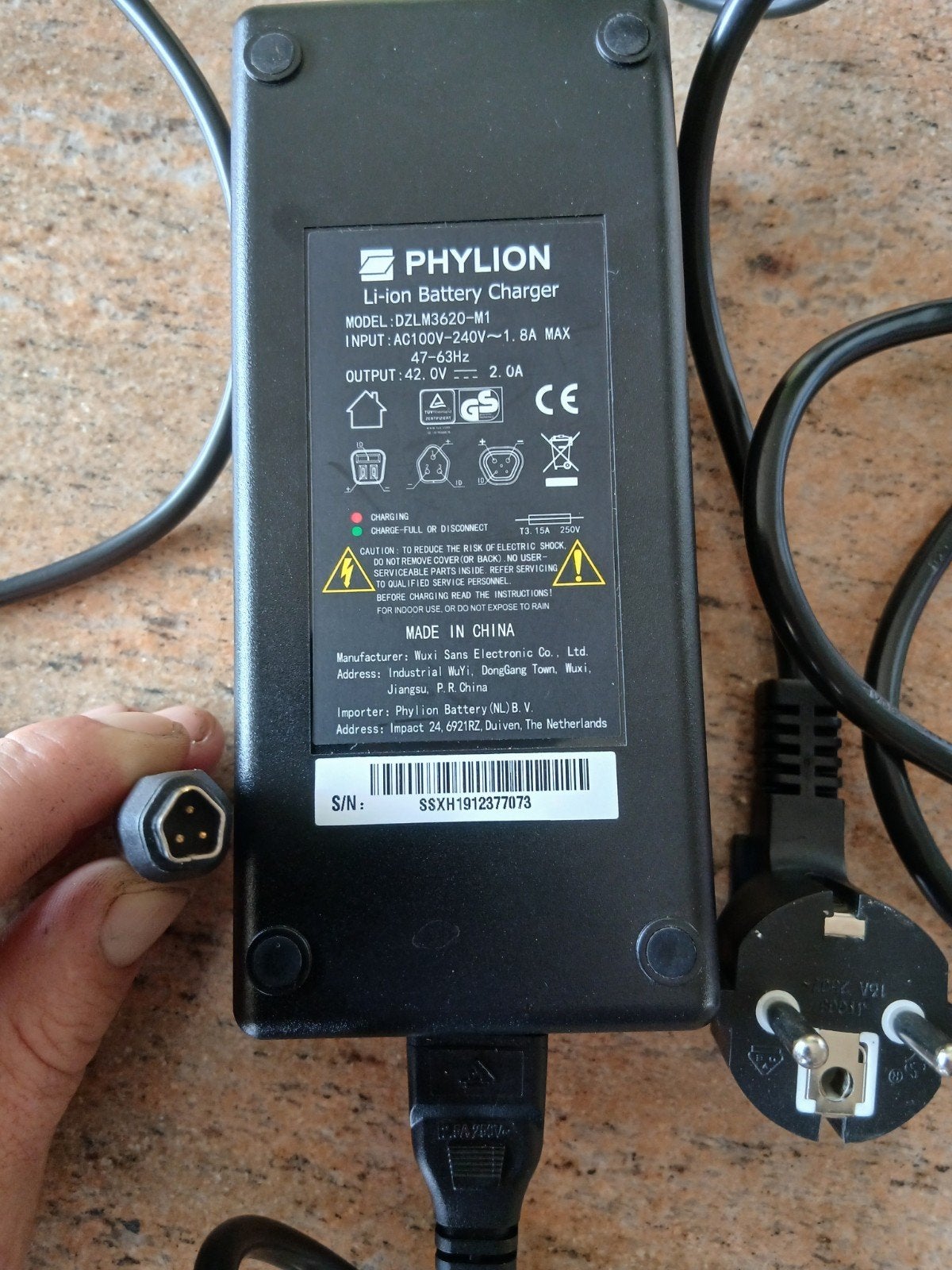 oplader fiets phylion, Fietsen en Brommers, Zo goed als nieuw